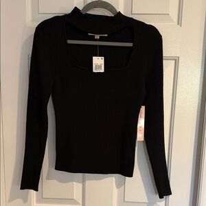 NEW Crave Fame Black Ribbed Long Sleeve Top